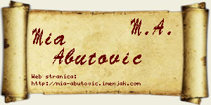 Mia Abutović vizit kartica